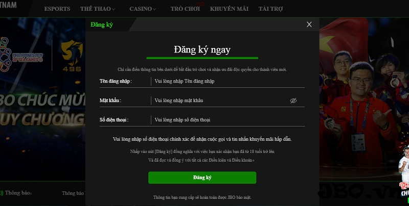 JBO - S&acirc;n chơi giải tr&iacute; Esport ti&ecirc;n phong tại Việt Nam